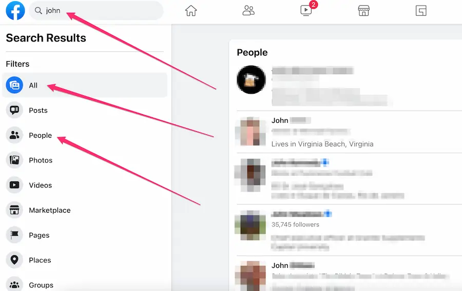 Finding people numbers through Facebook