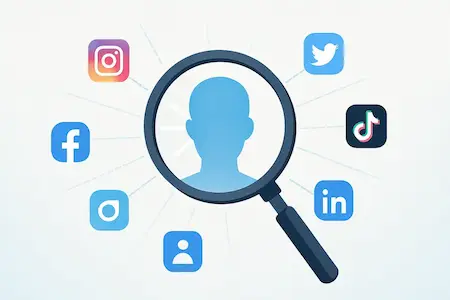Illustration for finding social media accounts by picture