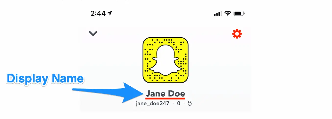 Screenshot of Snapchat search results showing user profiles found using a display name
