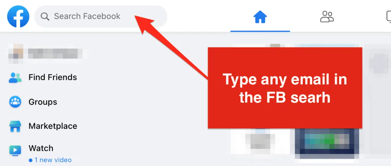 Finding a Facebook account with email