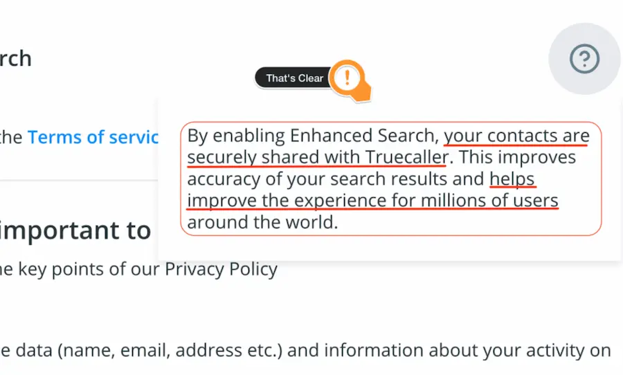 TrueCaller collects your personal details