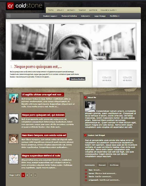 Cold Stone wordpress theme