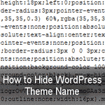 Hide WordPress Theme Name from the Source