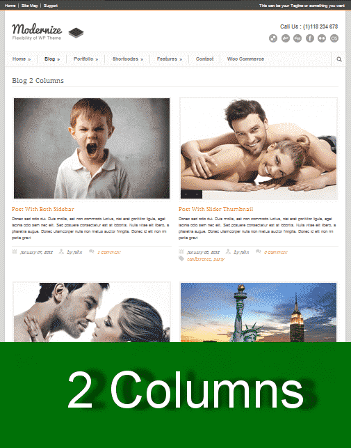 Modernize WordPress Theme Review Two Columns WordPress Theme
