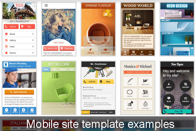 Mobile site templates Mobile site templates