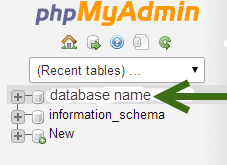 database name