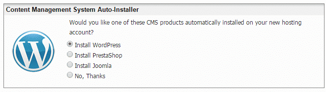 Pre-Installed WordPress hosting