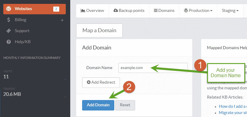 map your domain name