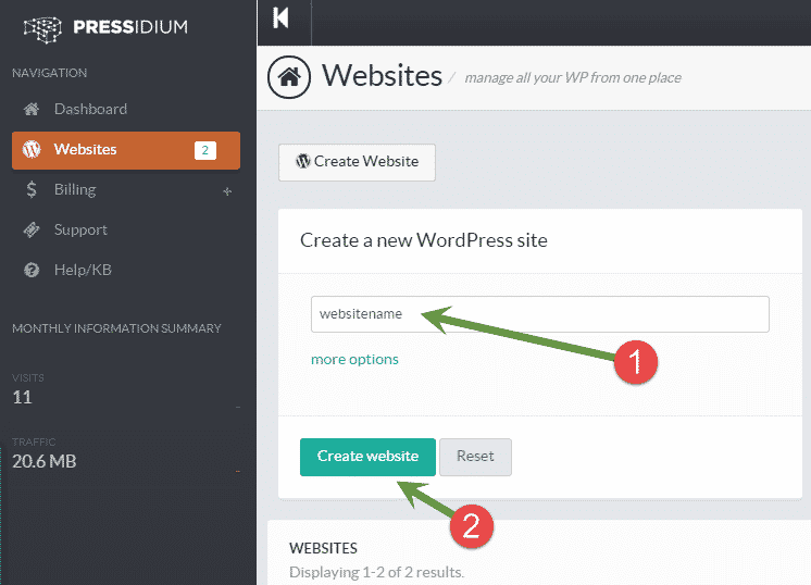 Adding website name