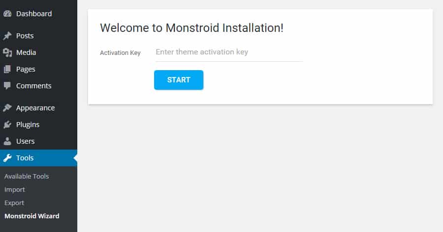 Wizard installation