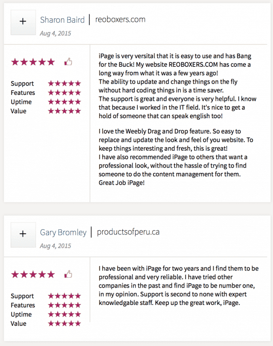 iPage customer feedback