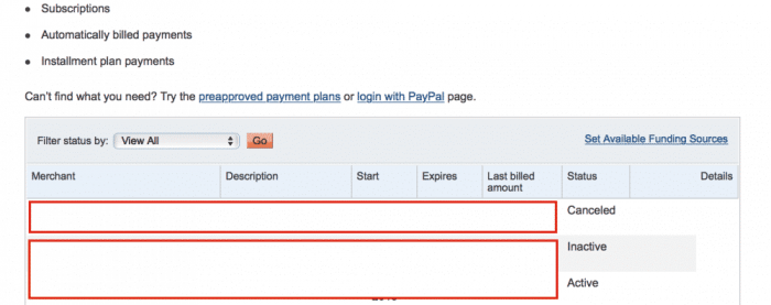 pre-approved payments
