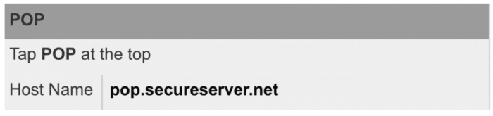 GoDaddy POP server