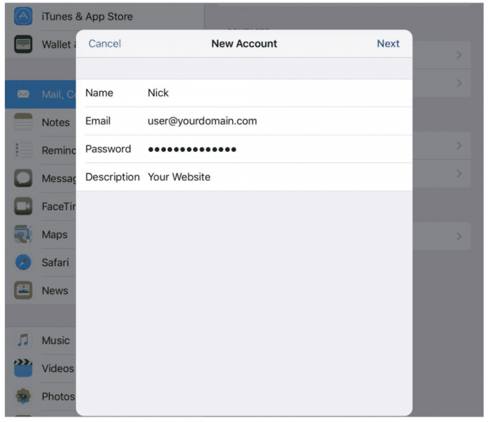 email details