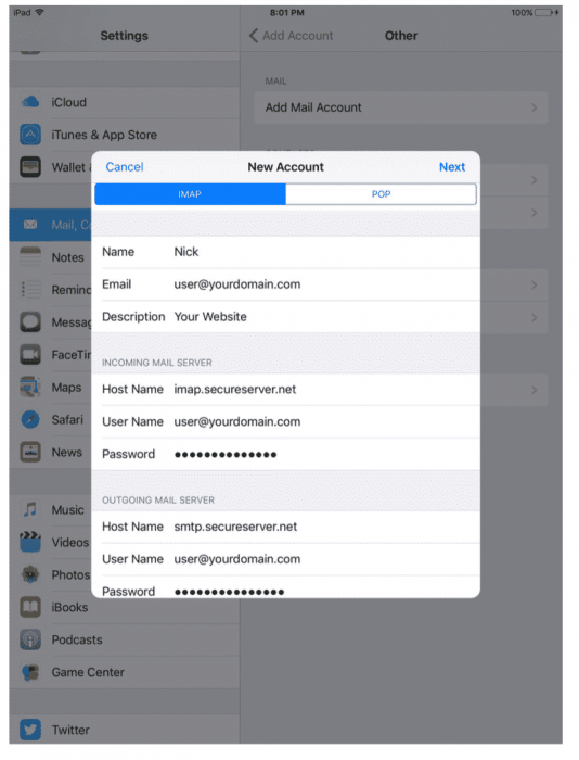 iPhone emails