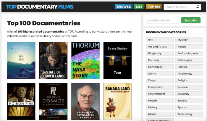 top documentary films