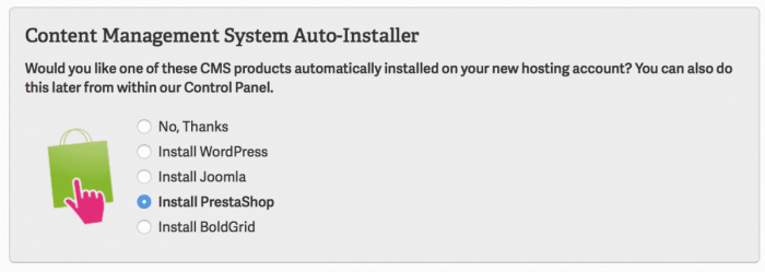 PrestaShop preinstalled