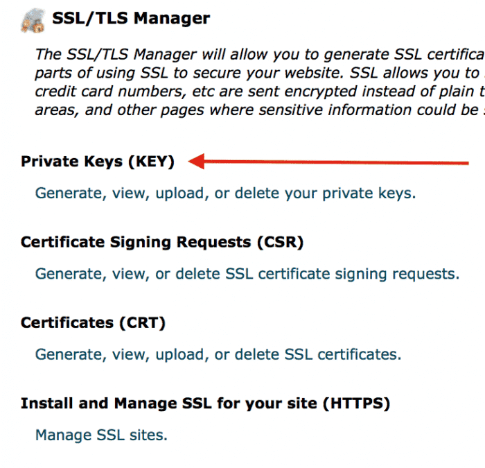 Private keys