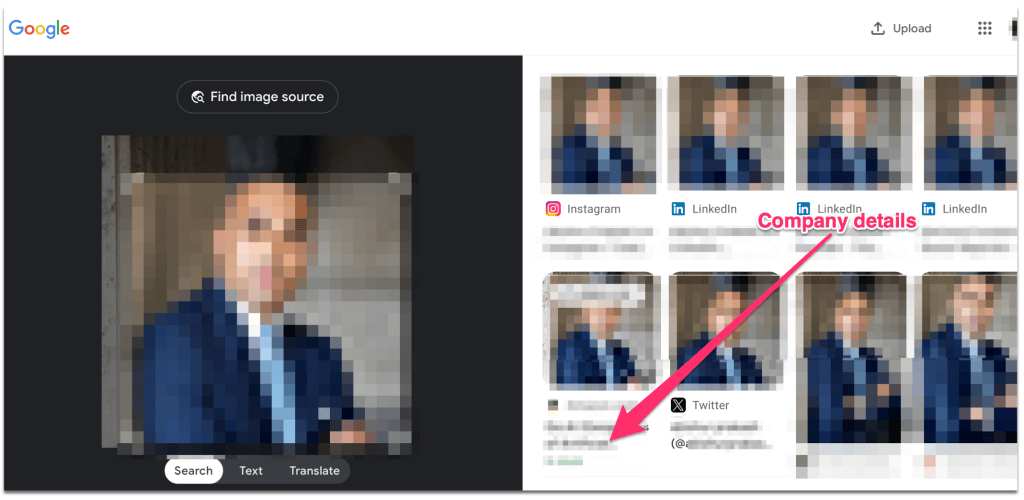 Company details on Google