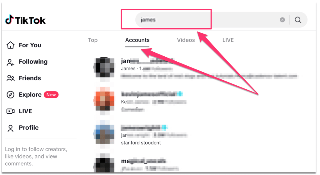 Accounts list